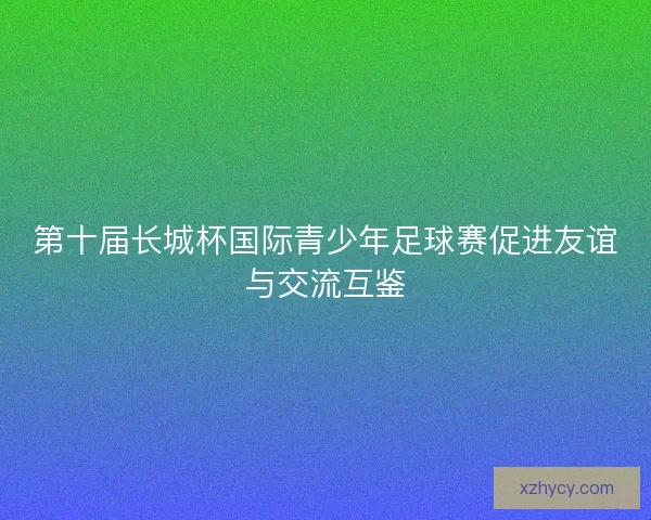 第十届长城杯国际青少年足球赛促进友谊与交流互鉴
